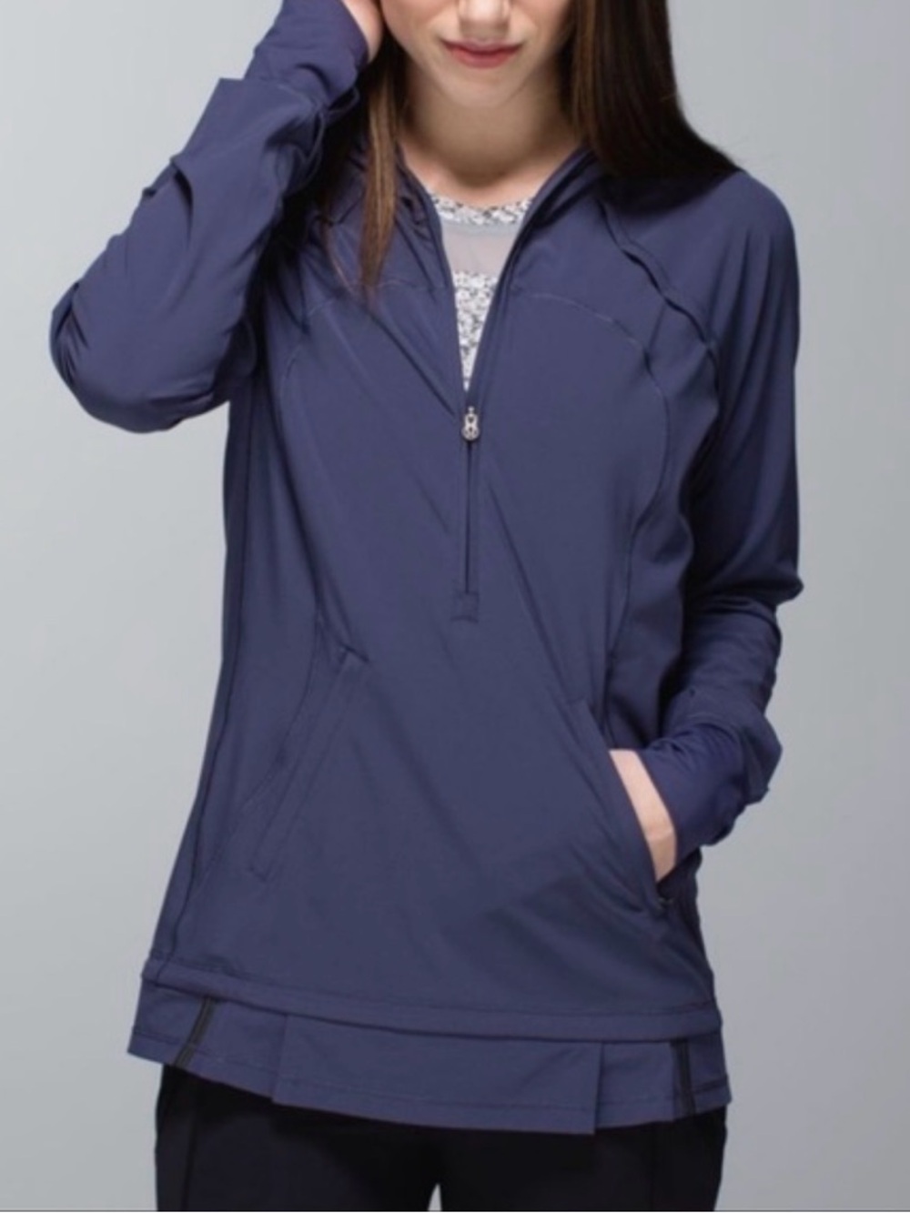 lululemon athletica Lighten Up Cadet Blue Half-Zip Athletic Hoodie